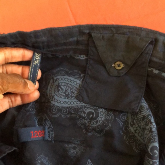 Men's navy blue linen Pants - Picture 7 of 10